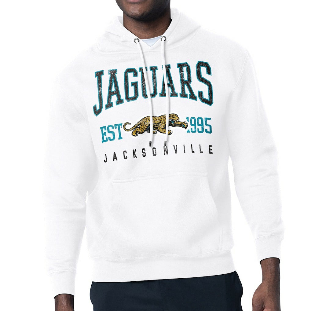 Jacksonville Jaguars Starter Retro Team Logo Pullover Hoodie - White Hoodies