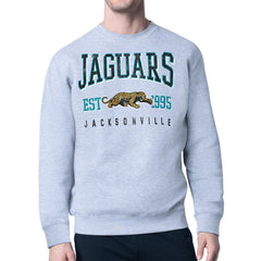 Jacksonville Jaguars Starter Retro Team Logo Pullover Sweatshirt - Heather Gray Pullover