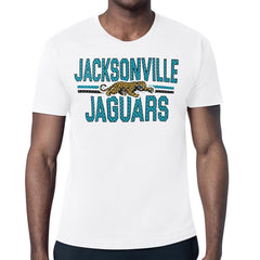 Jacksonville Jaguars Starter Mesh Look Retro Team Logo T-Shirt - White T-shirts