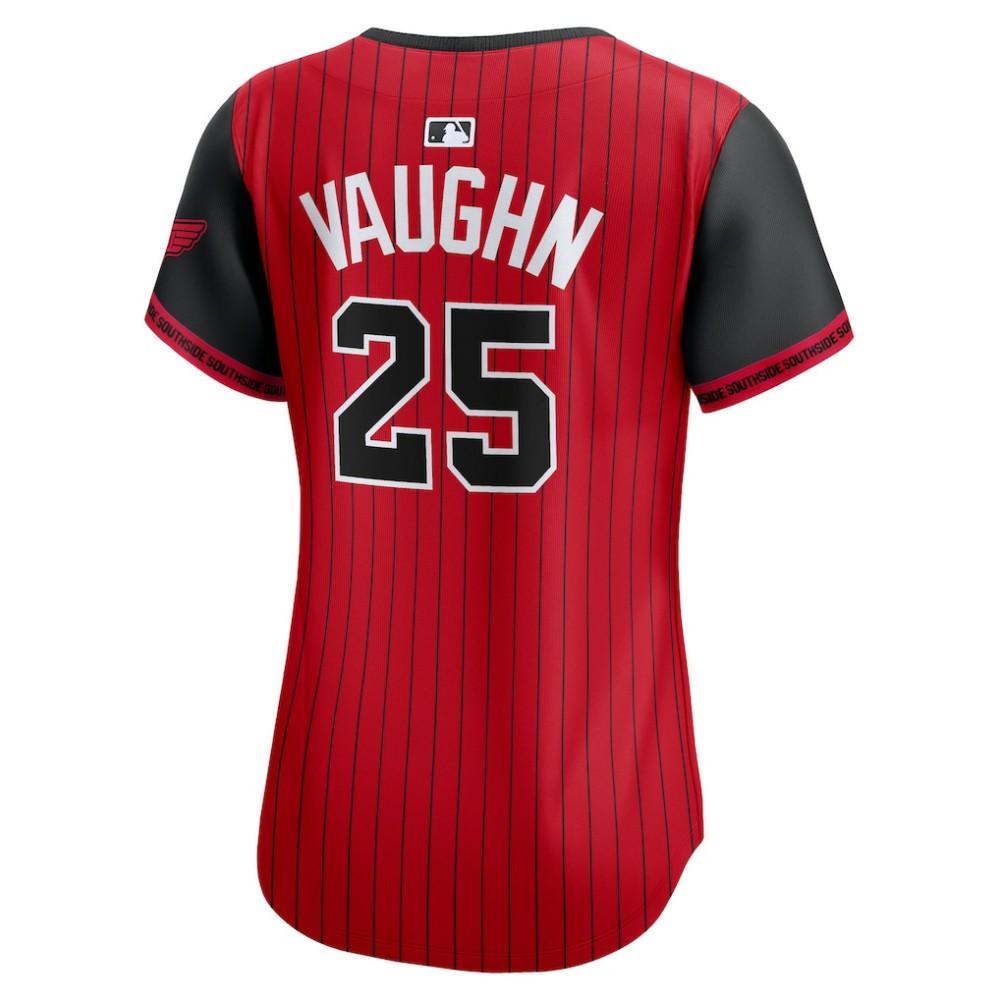 Andrew Vaughn Chicago White Sox Nike Women's 2025 City Connect Limited Player Jersey - Red/Black Jerseys