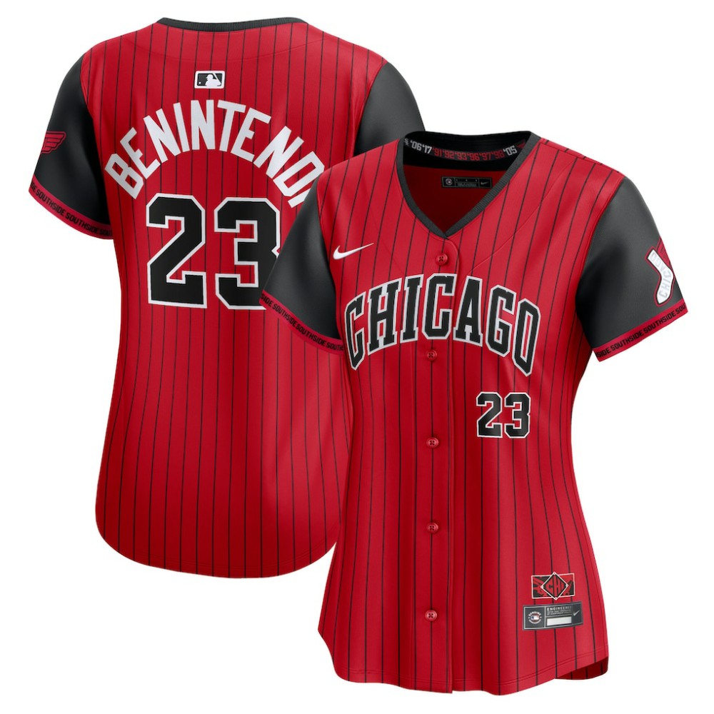 Andrew Benintendi Chicago White Sox Nike Women's 2025 City Connect Limited Player Jersey - Red/Black Jerseys
