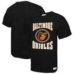 Baltimore Orioles Mitchell & Ness Arched Logo Slub T-Shirt - Black T-shirts