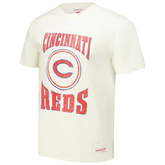 Cincinnati Reds Mitchell & Ness Arched Logo Slub T-Shirt - Cream T-shirts