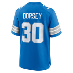 Khalil Dorsey Detroit Lions Team Game Jersey - Blue Jerseys