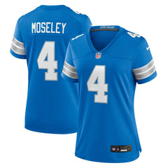 Emmanuel Moseley Detroit Lions Women's Team Game Jersey - Blue Jerseys