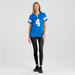 Emmanuel Moseley Detroit Lions Women's Team Game Jersey - Blue Jerseys