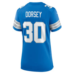 Khalil Dorsey Detroit Lions Women's Team Game Jersey - Blue Jerseys