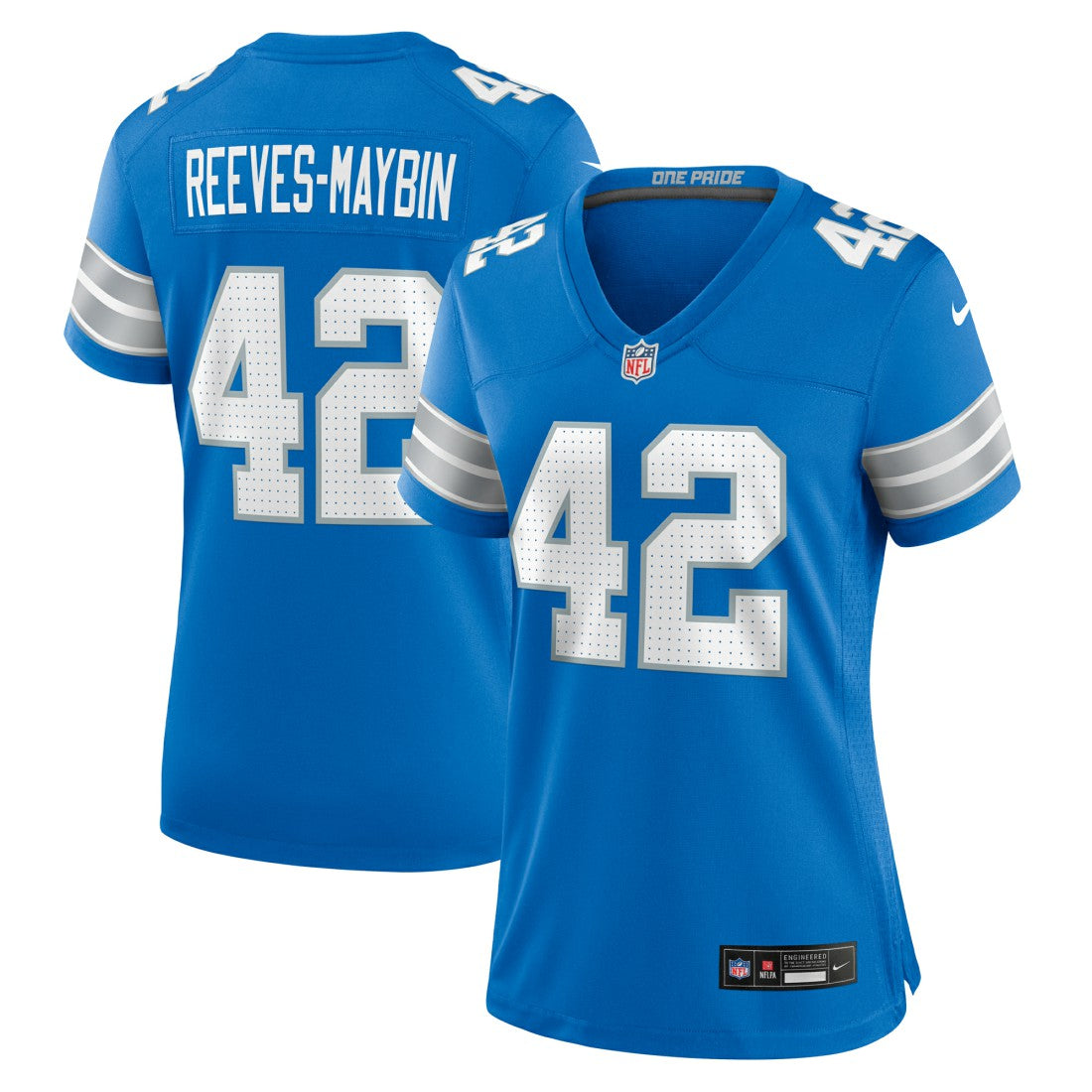 Jalen Reeves-Maybin Detroit Lions Women's Team Game Jersey - Blue Jerseys