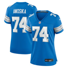 Kayode Awosika Detroit Lions Women's Team Game Jersey - Blue Jerseys