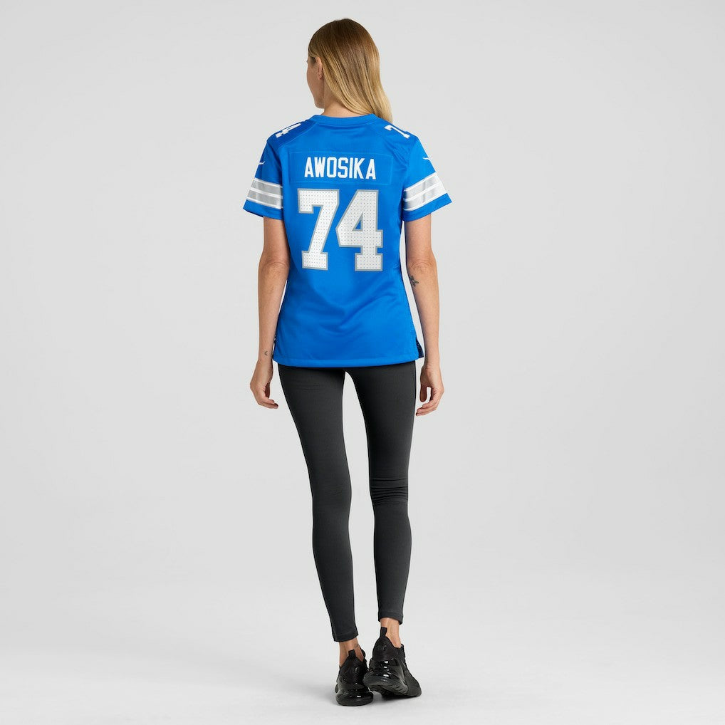 Kayode Awosika Detroit Lions Women's Team Game Jersey - Blue Jerseys