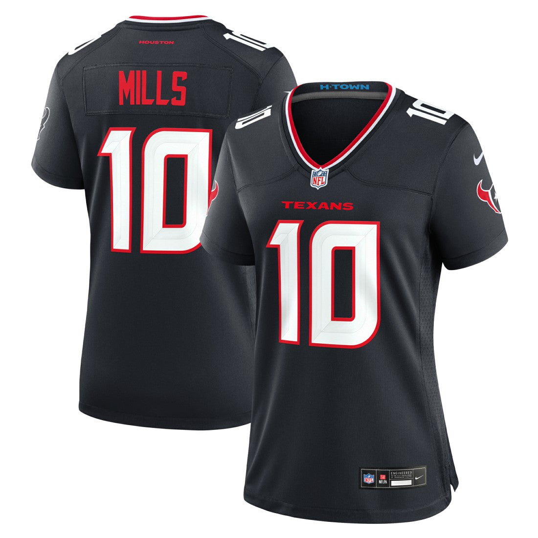 Davis Mills Houston Texans Women's Team Game Jersey - Navy Jerseys