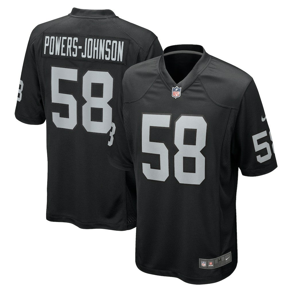 Jackson Powers-Johnson Las Vegas Raiders Team Game Jersey - Black Jerseys