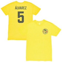 Kevin Álvarez Club America 1863FC Vintage Player Name & Number Tri-blend T-Shirt Yellow