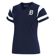 Detroit Tigers Antigua Women's Encounter Notch Neck Top - Navy Tops