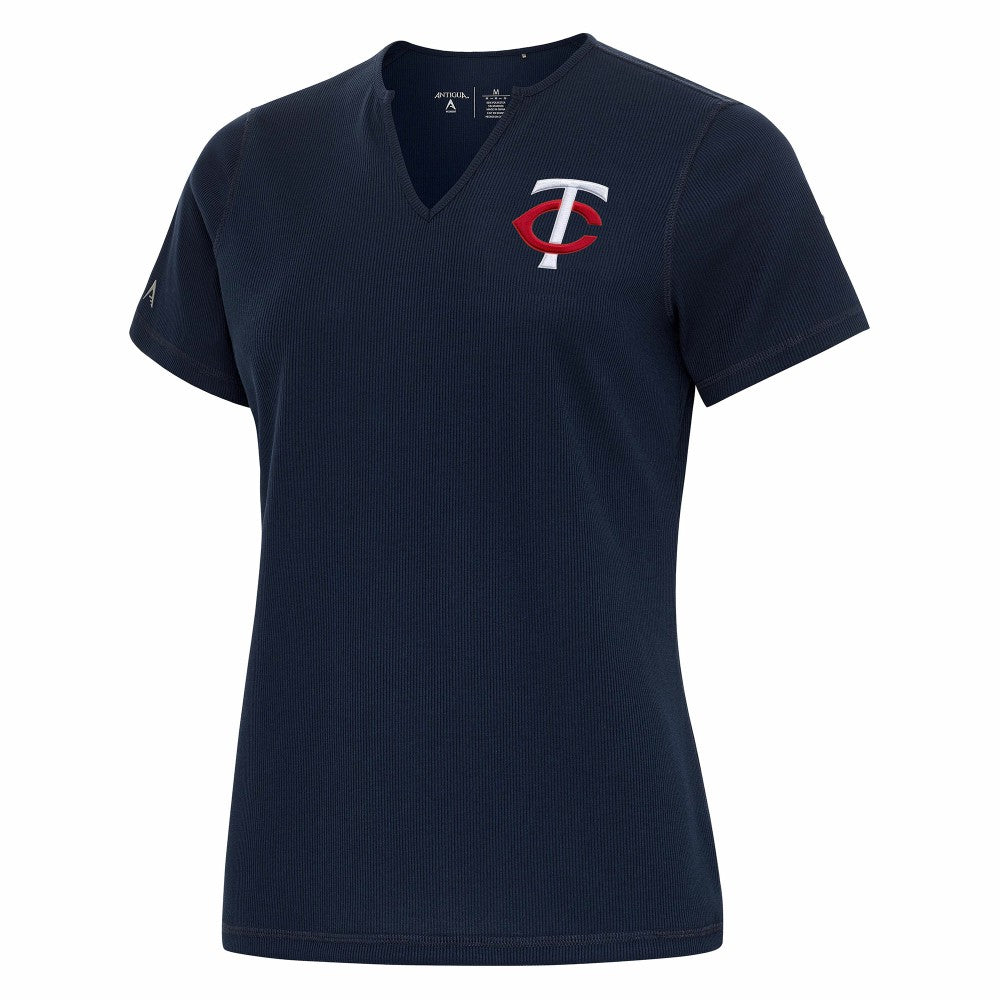 Minnesota Twins Antigua Women's Notch Neck T-Shirt - Navy T-shirts