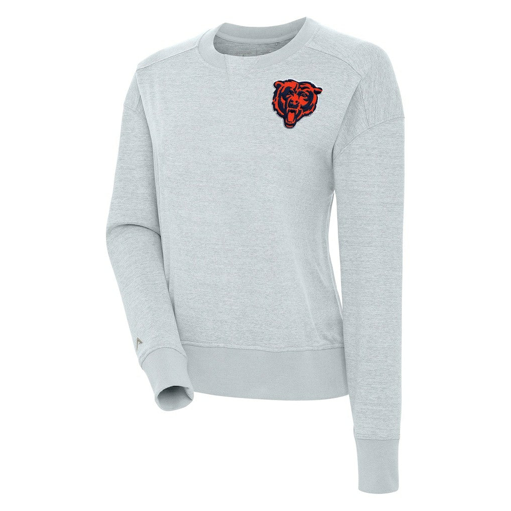 Chicago Bears Antigua Women's Forward Fleece Pullover Sweatshirt - Heather Gray Pullover