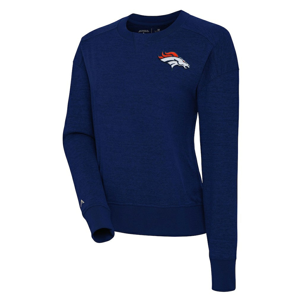 Denver Broncos Antigua Women's Forward Fleece Pullover Sweatshirt - Navy Pullover
