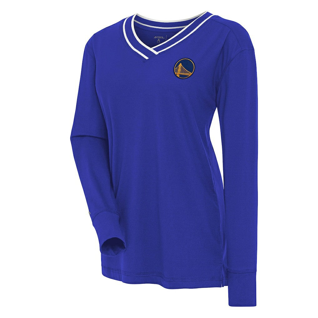 Golden State Warriors Antigua Women's Symbolic Long Sleeve V-Neck Top Royal outlet