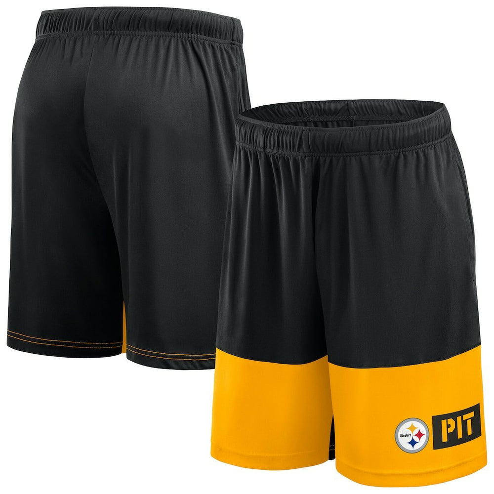 Pittsburgh Steelers Big & Tall Best of the Best Performance Shorts - Black/Gold Shorts