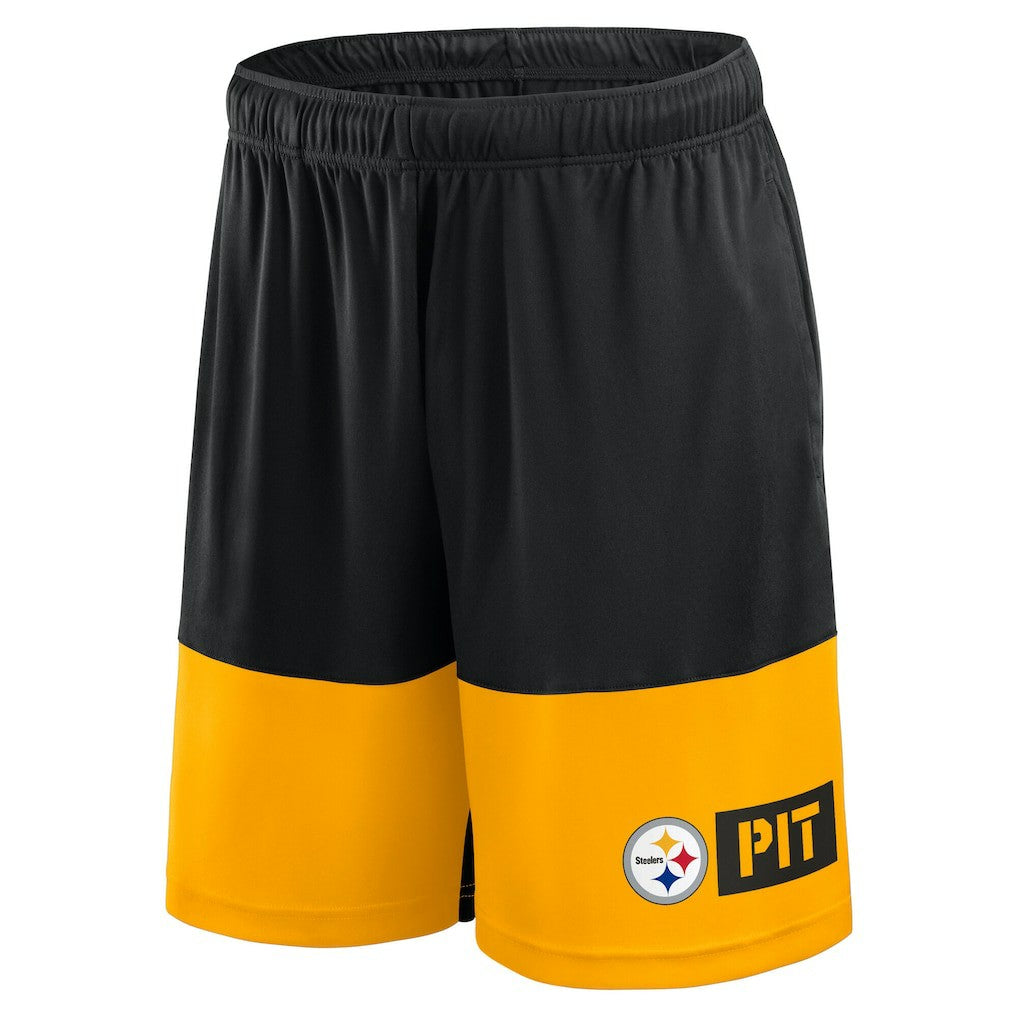 Pittsburgh Steelers Big & Tall Best of the Best Performance Shorts - Black/Gold Shorts