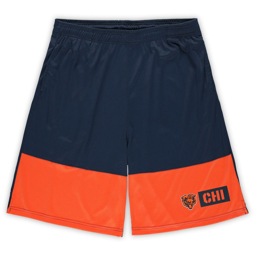 Chicago Bears Big & Tall Best of the Best Performance Shorts - Navy/Orange Shorts