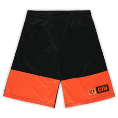 Cincinnati Bengals Big & Tall Best of the Best Performance Shorts - Black/Orange Shorts