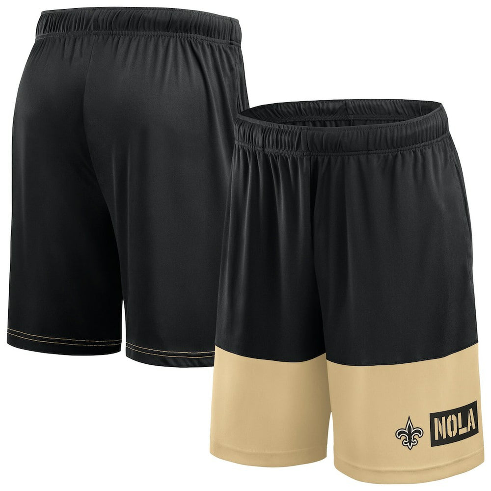 New Orleans Saints Big & Tall Best of the Best Performance Shorts - Black/Gold Shorts