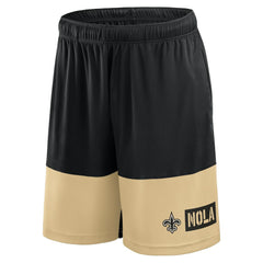 New Orleans Saints Big & Tall Best of the Best Performance Shorts - Black/Gold Shorts
