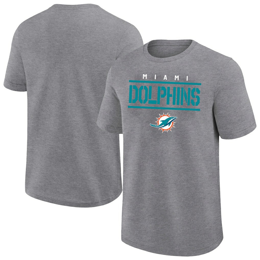 Miami Dolphins Big & Tall Top Notch T-Shirt - Heather Gray T-shirts
