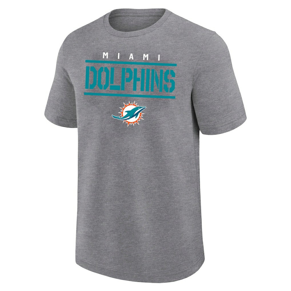 Miami Dolphins Big & Tall Top Notch T-Shirt - Heather Gray T-shirts