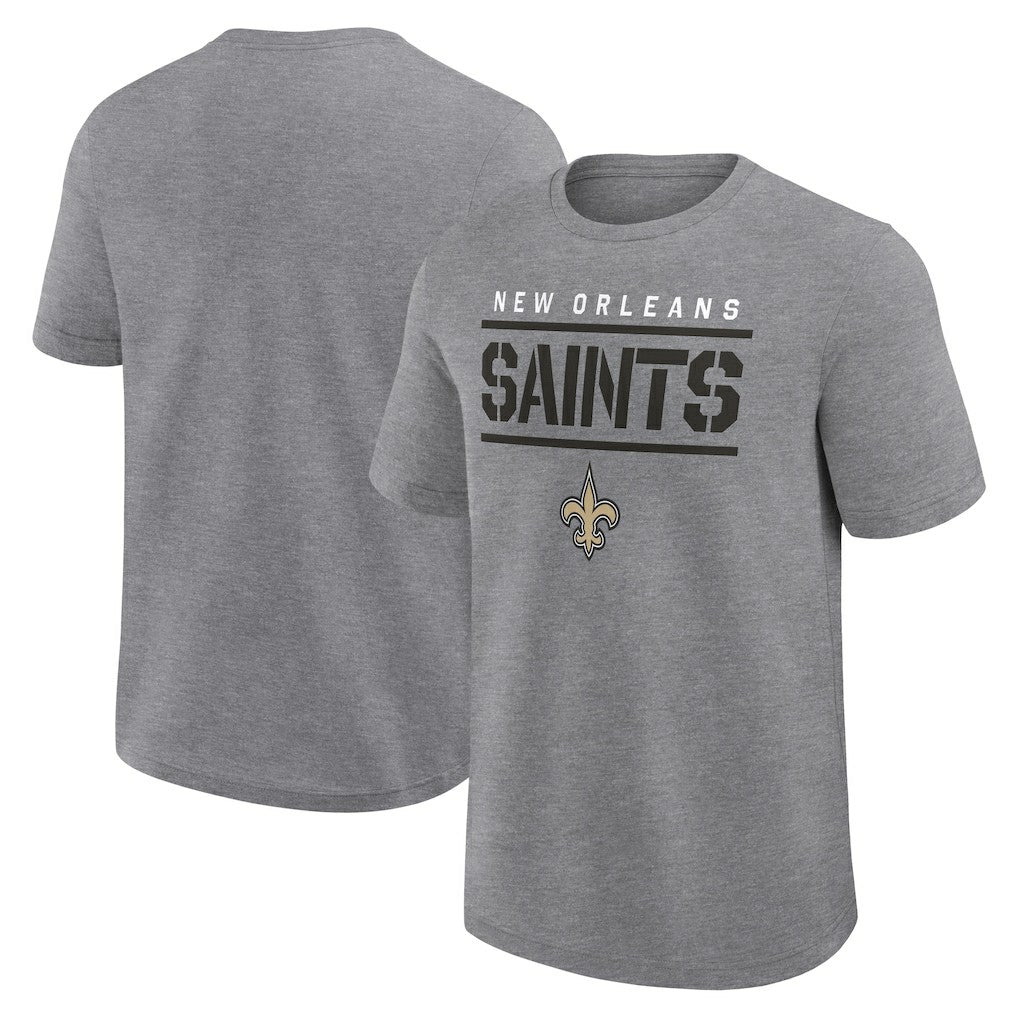 New Orleans Saints Big & Tall Top Notch T-Shirt - Heather Gray T-shirts