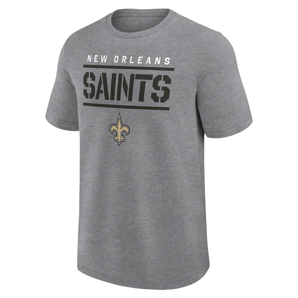 New Orleans Saints Big & Tall Top Notch T-Shirt - Heather Gray T-shirts
