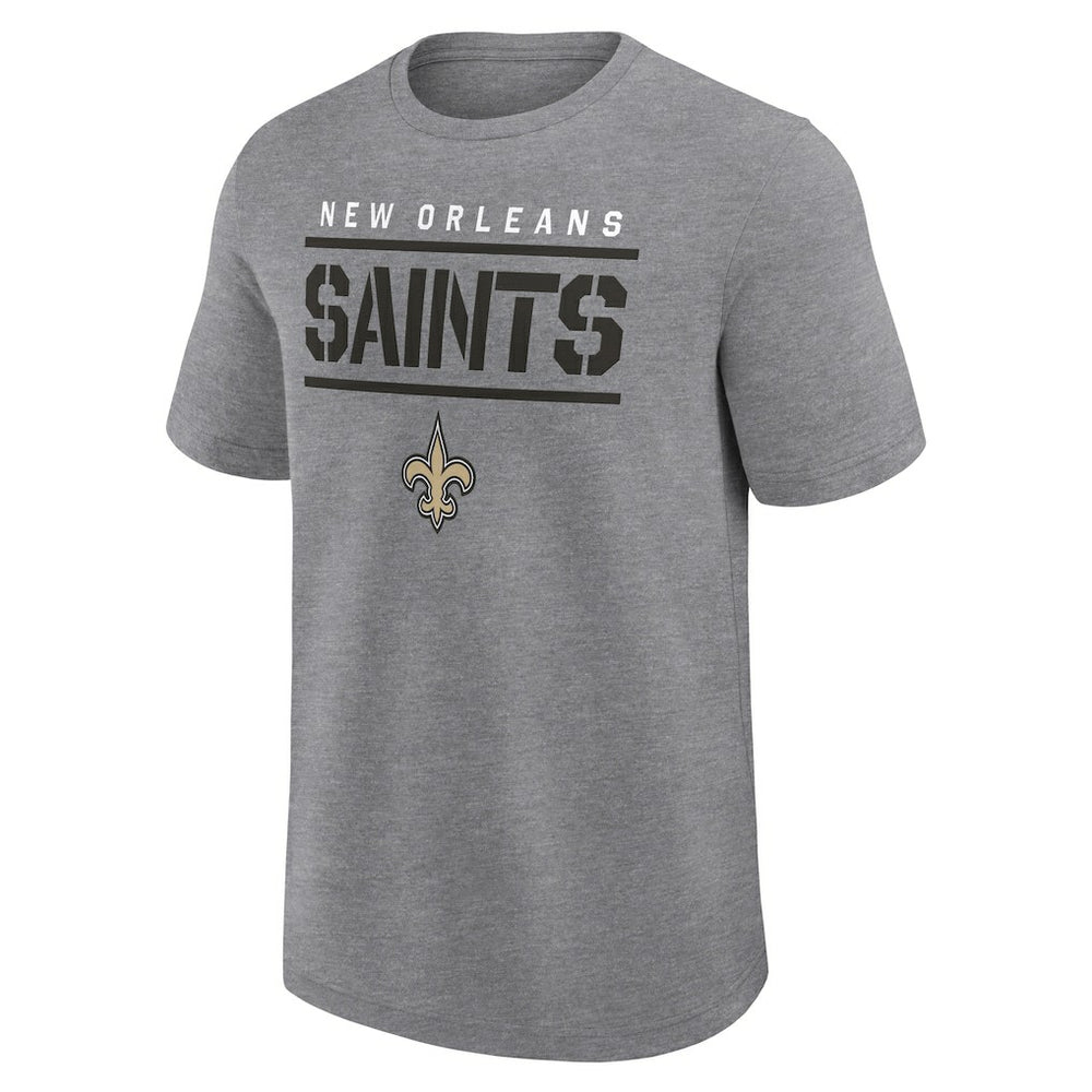 New Orleans Saints Big & Tall Top Notch T-Shirt - Heather Gray T-shirts