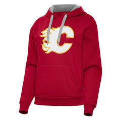 Calgary Flames Antigua Women's Victory Pullover Hoodie - Red | US 202233397