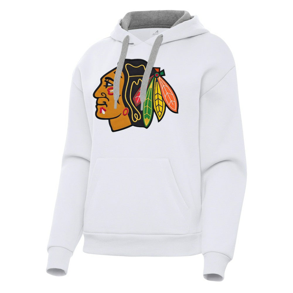 Chicago Blackhawks Antigua Women's Victory Pullover Hoodie - White | US 202233400