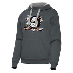 Anaheim Ducks Antigua Women's Victory Pullover Hoodie - Charcoal | US 202233413