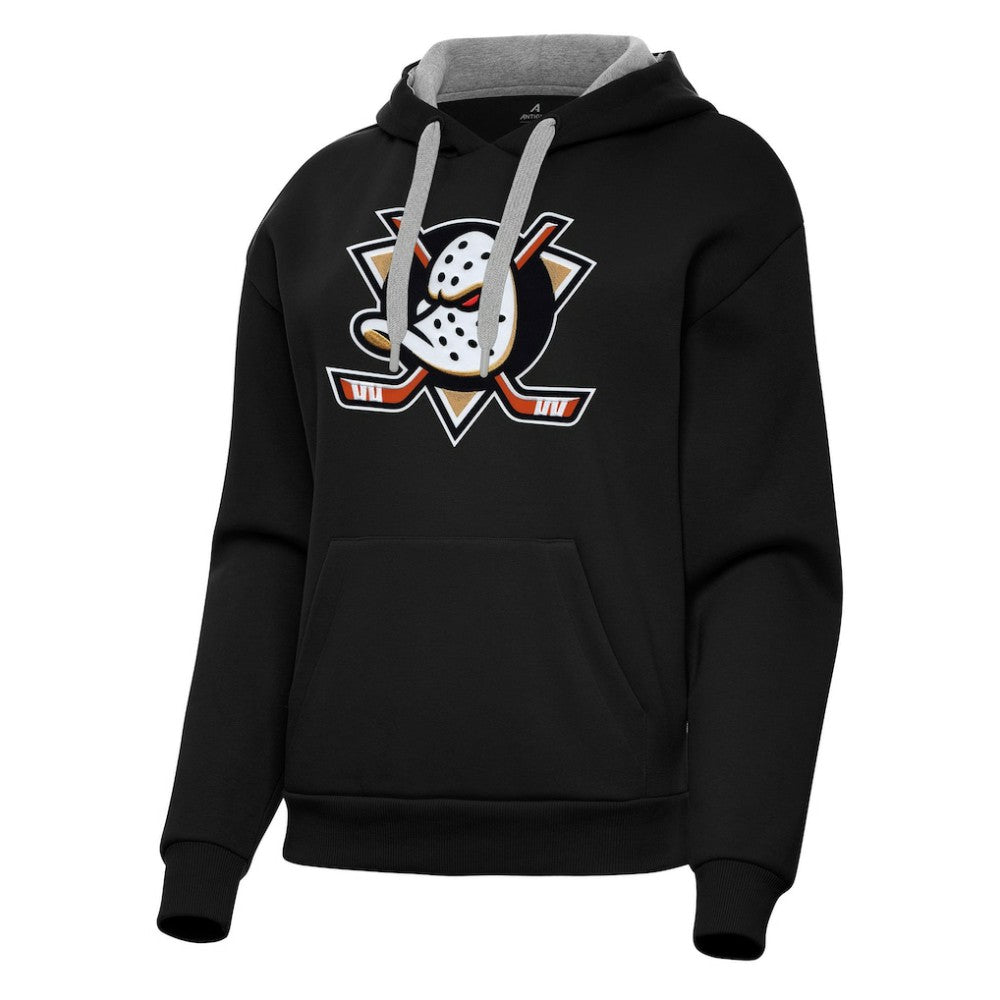 Anaheim Ducks Antigua Women's Victory Pullover Hoodie - Black | US 202233414