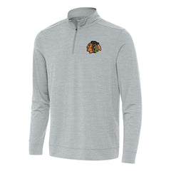 Chicago Blackhawks Antigua Bright Quarter-Zip Top - Heather Gray | US 202233621