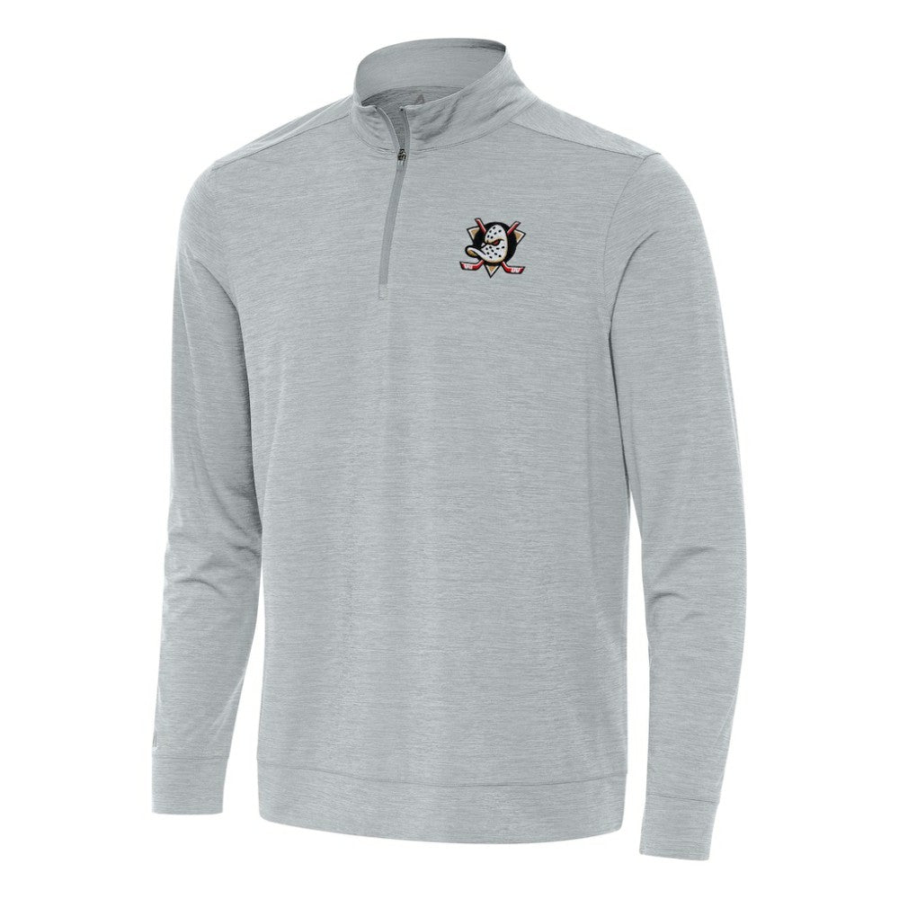 Anaheim Ducks Antigua Bright Quarter-Zip Top - Heather Gray | US 202233627