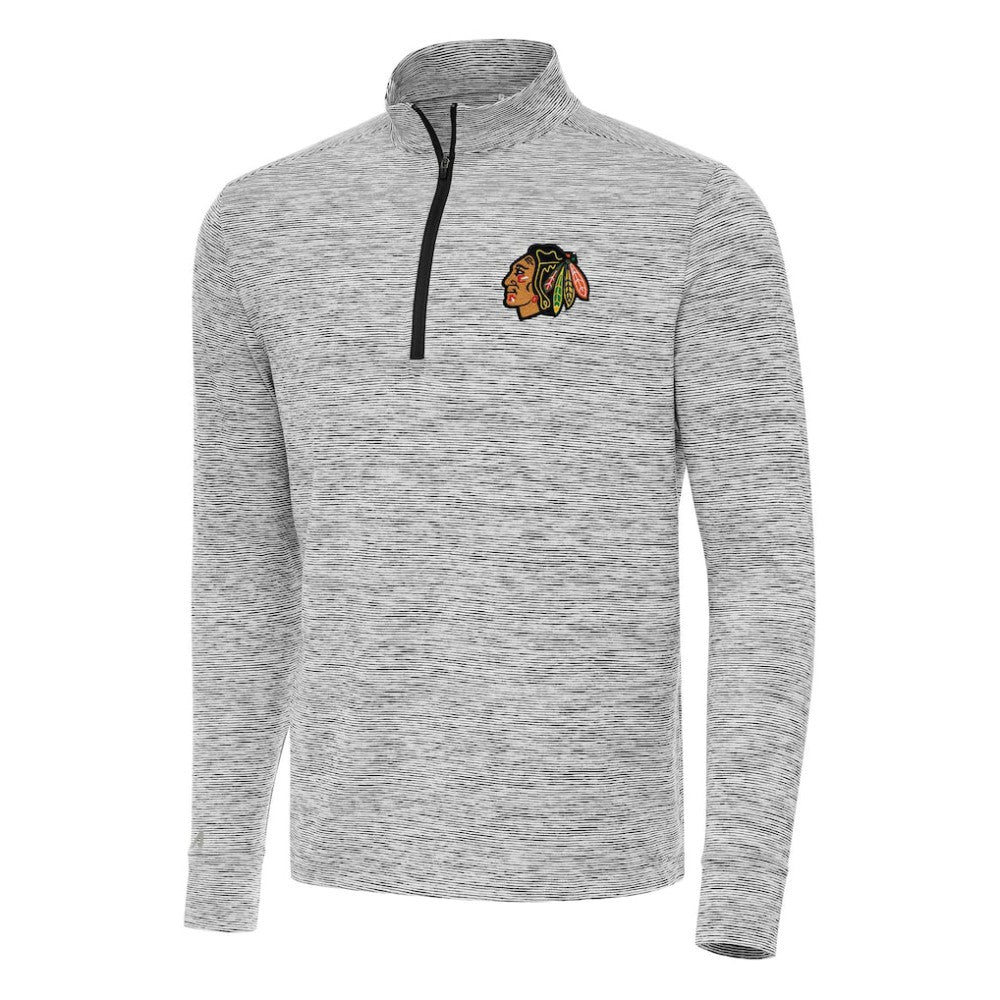 Chicago Blackhawks Antigua Cause Quarter-Zip Top - Black | US 202233657