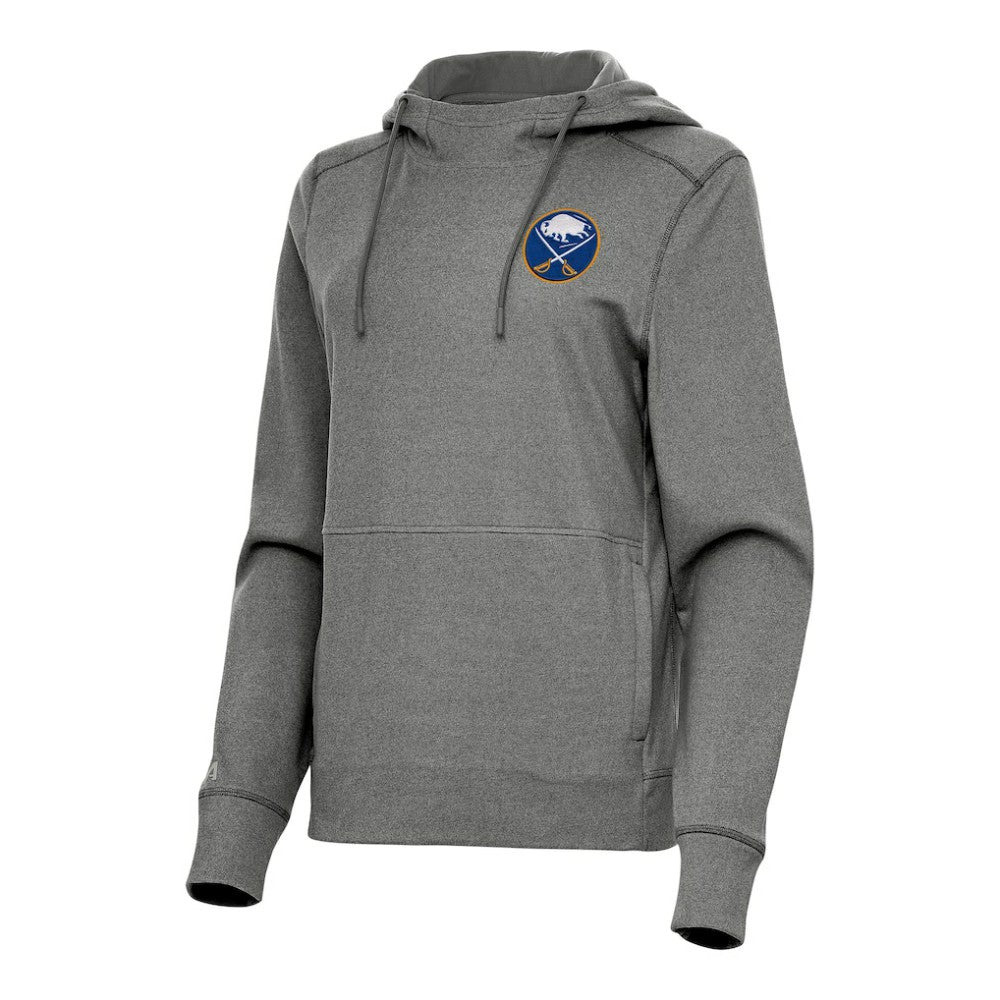 Buffalo Sabres Antigua Women's Justice Pullover Hoodie - Heather Black | US 202233777