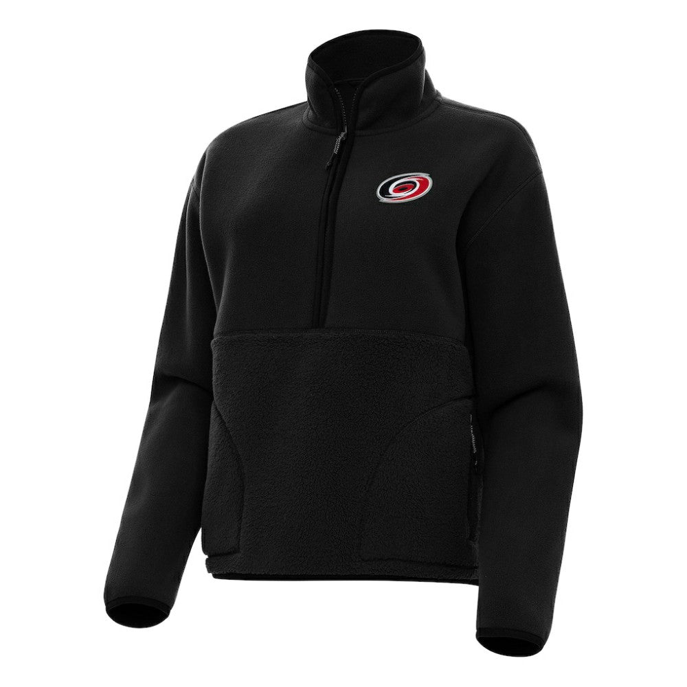 Carolina Hurricanes Antigua Women's Figure Half-Zip Pullover Sweatshirt - Black | US 202233893