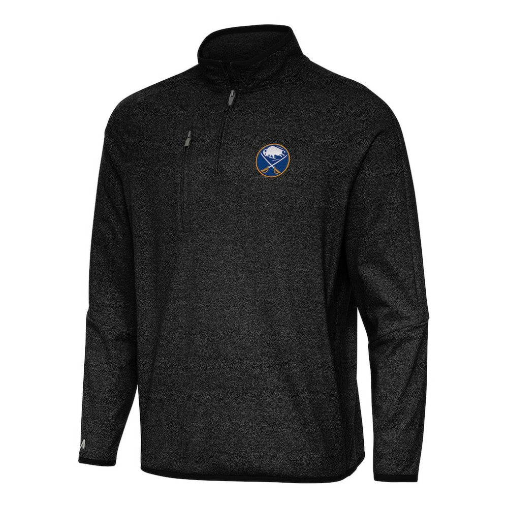 Buffalo Sabres Antigua Certain Quarter-Zip Tri-Blend Sweatshirt - Heather Black | US 202233922