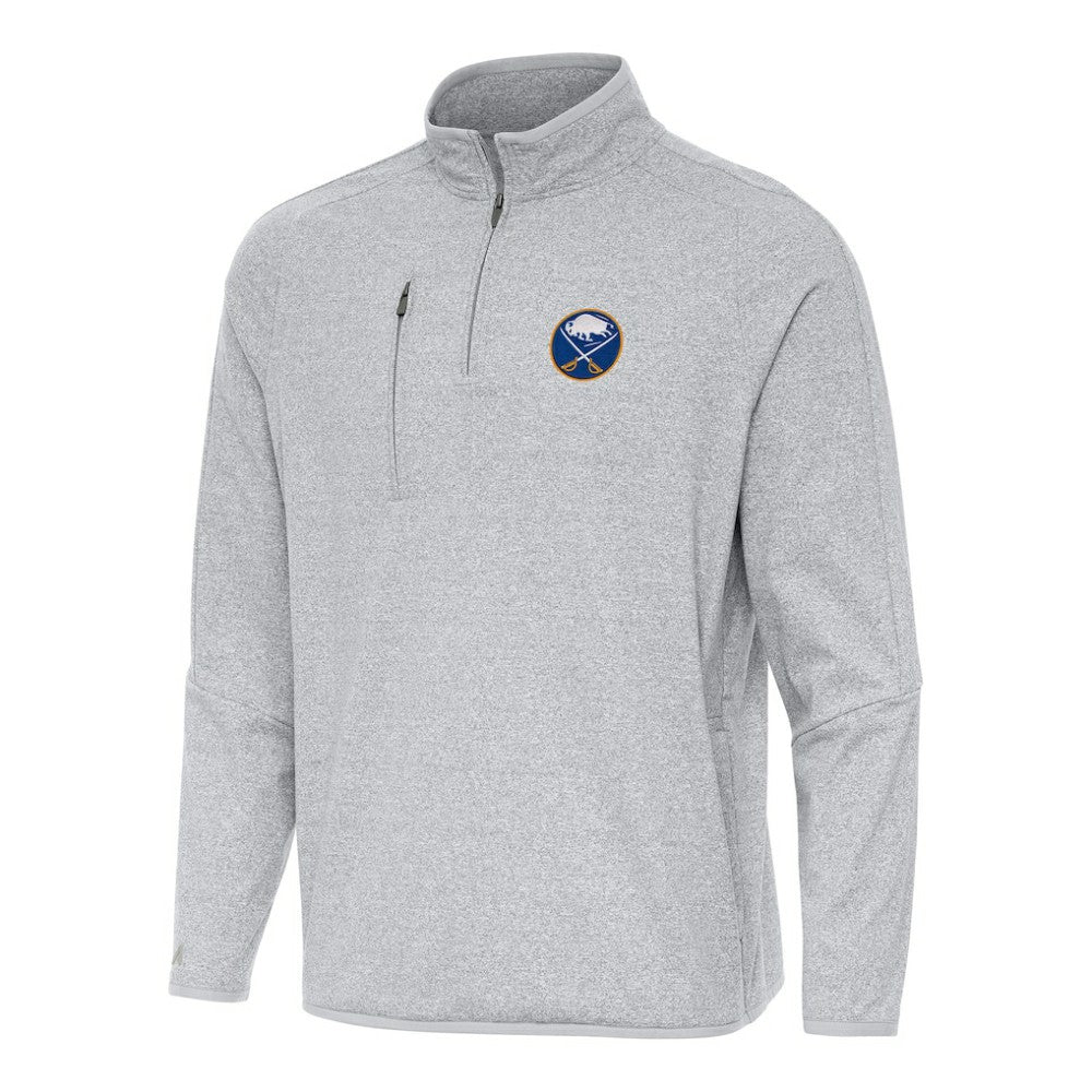 Buffalo Sabres Antigua Certain Quarter-Zip Tri-Blend Sweatshirt - Heather Gray | US 202233927
