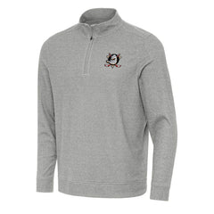 Anaheim Ducks Antigua Subtle Quarter-Zip Sweatshirt - Heather Gray | US 202233952