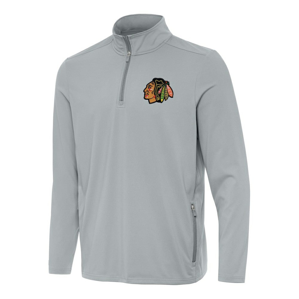 Chicago Blackhawks Antigua Perilous Quarter-Zip Sweatshirt - Gray | US 202233979