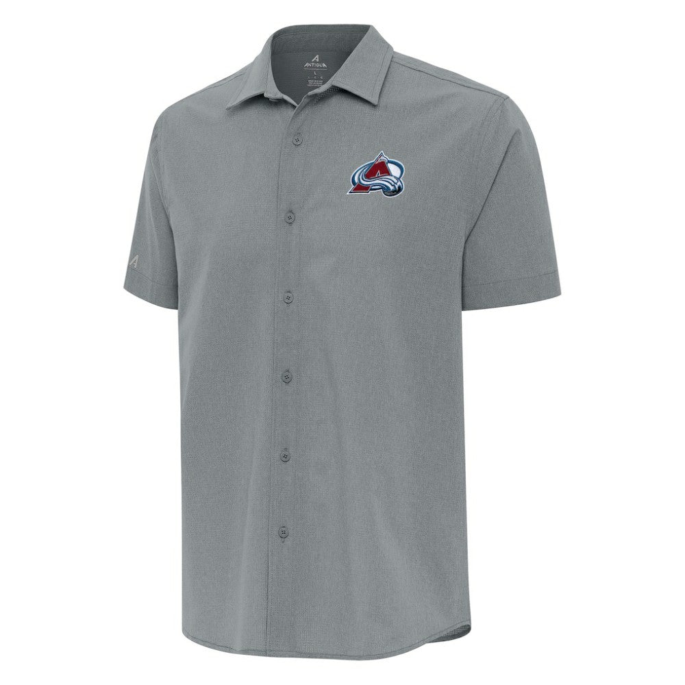 Colorado Avalanche Antigua Activate Woven Short Sleeve Button-Up Shirt - Gray | US 202234056