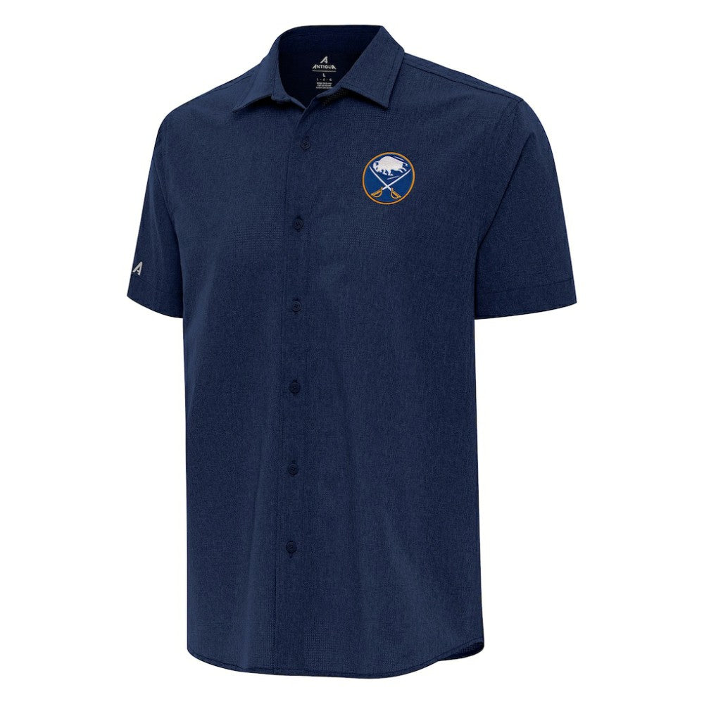 Buffalo Sabres Antigua Activate Woven Short Sleeve Button-Up Shirt - Navy | US 202234071