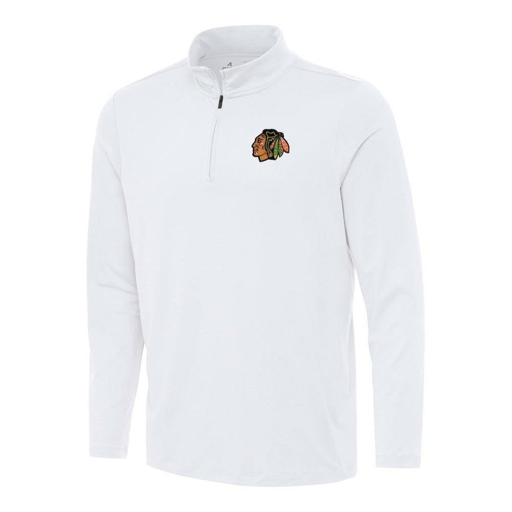 Chicago Blackhawks Antigua Reprocess Quarter-Zip Top - White | US 202234100