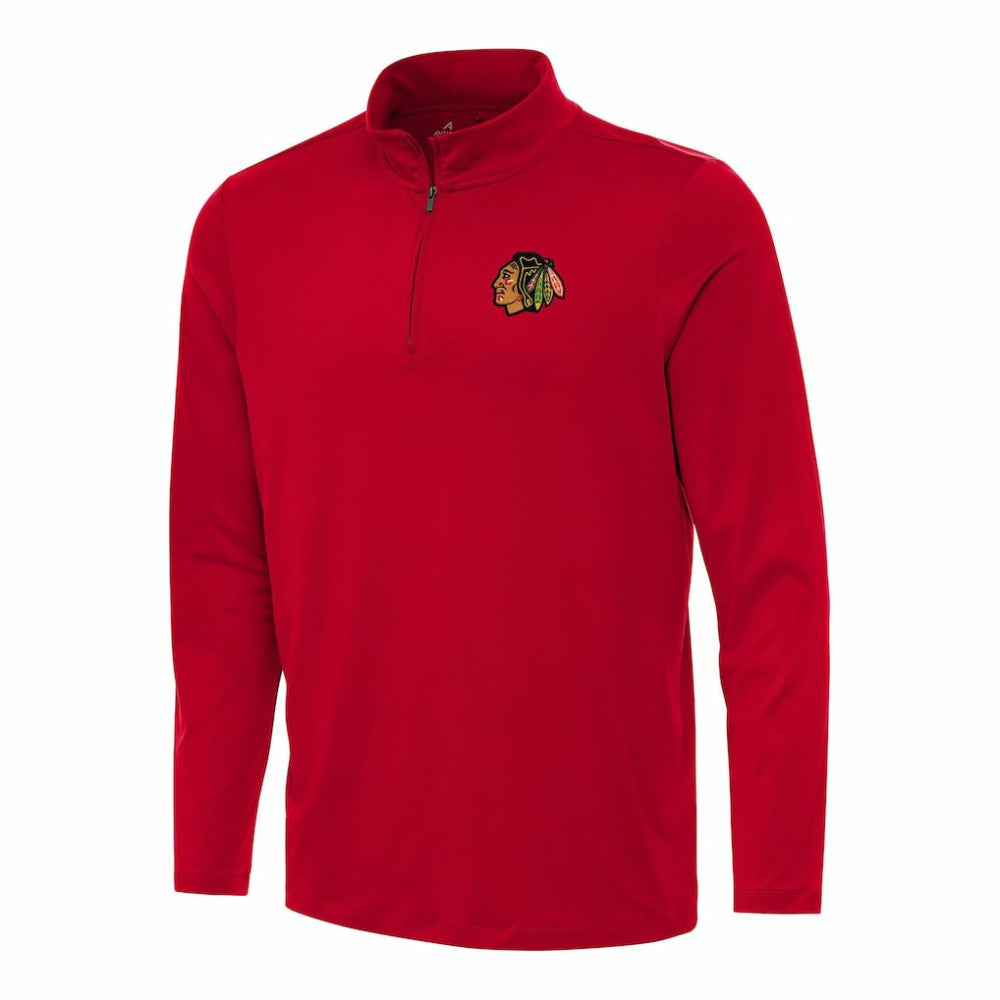 Chicago Blackhawks Antigua Reprocess Quarter-Zip Top - Red | US 202234111
